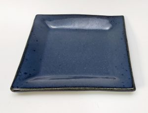 small plate in dark blue