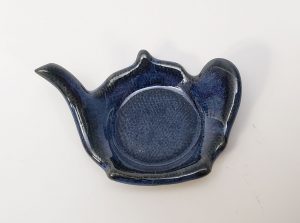 dark blue tea bag caddy