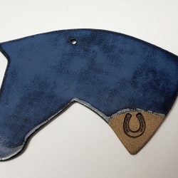 dark blue horse head ornament