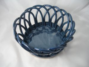 Dark blue bread basket