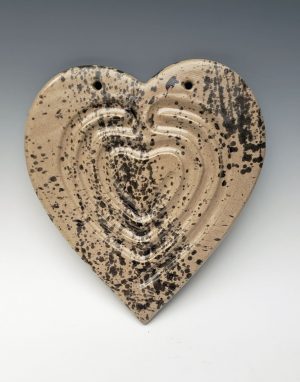 Heart finger labyrinth in splatter glaze