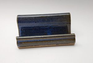 business card holder in chambray
