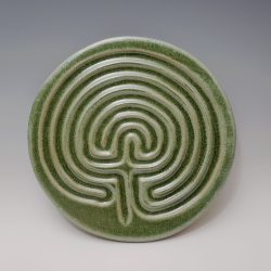 Celtic finger labyrinth in moss