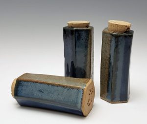 Vials in two-tone blue